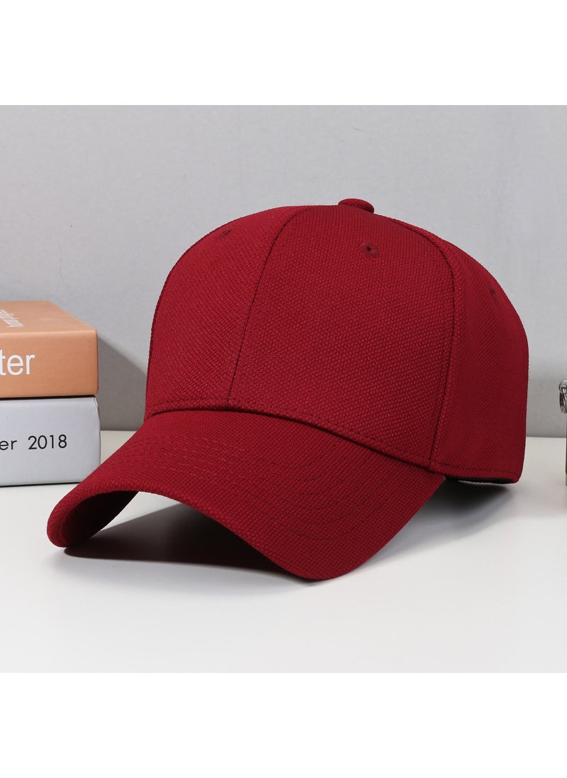 Generic Spring Autumn Casual Baseball Cap Unisex Plain Adjustable Wine red  - Image 1