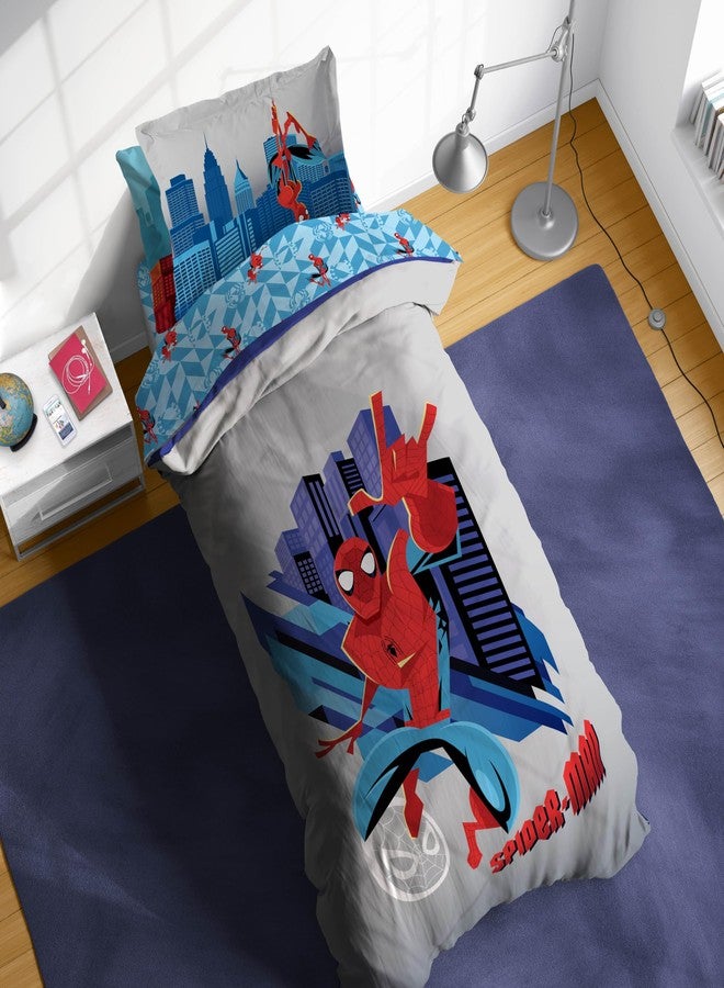 Sunny Side Up Kids Comforter Set Includes Sheets and Pillow Covers - Soft and Cozy Bed Set for Stylish Room Decor, Gray - Spiderman, 5 Piece Twin Bedding - Image 1