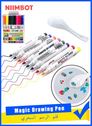8 Colors Magical Water Painting Pen with Spoons, Magic Drawing Pen Bundle, Kiddies Create Magic Pen Erasable Doodle Water Floating Ink Drawings Set, Water Marker Gifts for Boys and Girls Kids Drawing - pzsku/Z968BC846822135E27BF9Z/45/1748671480/52f4aea2-41ab-41eb-a809-a8abde04fbcc