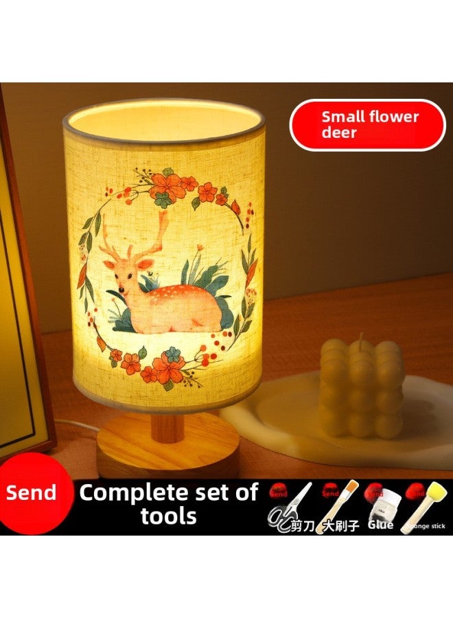 Mother's Day Butterfly Gubat Handmade Table Lamp Diy Material Group Building Activity Butterfly Bone Bat Diy Night Light-Color:Small Flower Deer (full Set Of Material Package)  - Image 1