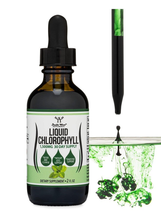 Double Wood Supplements قطرات سائل الكلوروفيل - بنكهة النعناع، آمنة للنباتيين (غنية، ذات قوام ونكهة كاملة، غير مخففة) لصحة البشرة، ووظيفة المناعة (سائل الكلوروفيل) من دابل وود - Image 2