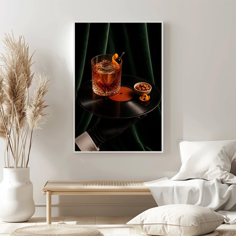 TNESSENTIAL Old Fashioned Vinyl Record Poster: Green Velvet, Cocktail Bar Art, Moody Lounge Wall Decor - Image 5