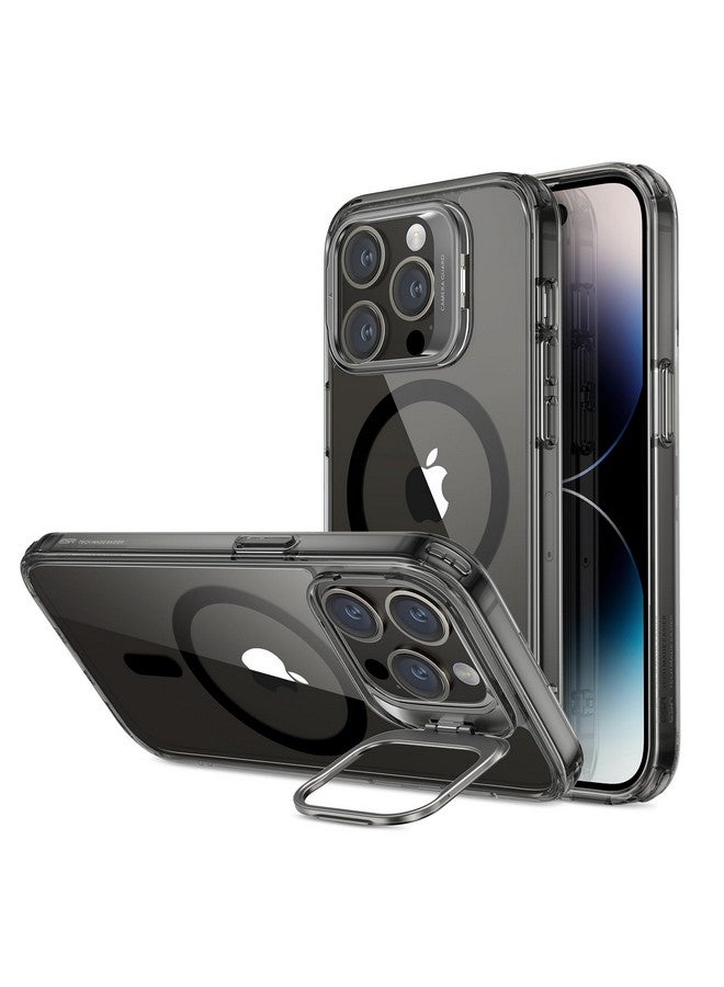 ESR ESR for iPhone 14 Pro Case, Compatible with MagSafe, Adjustable Camera Ring Stand, Scratch Resistant Back, Military-Grade Protection, TPU, Classic Magnetic Back Cover with Kickstand, Clear Black - Image 1