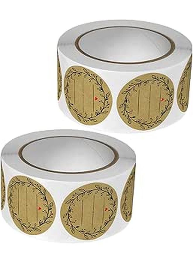 Olive Branch Pattern Sealing Stickers 2 Rolls 1 Inch For Bakery Boxes And Envelopes - Image 1