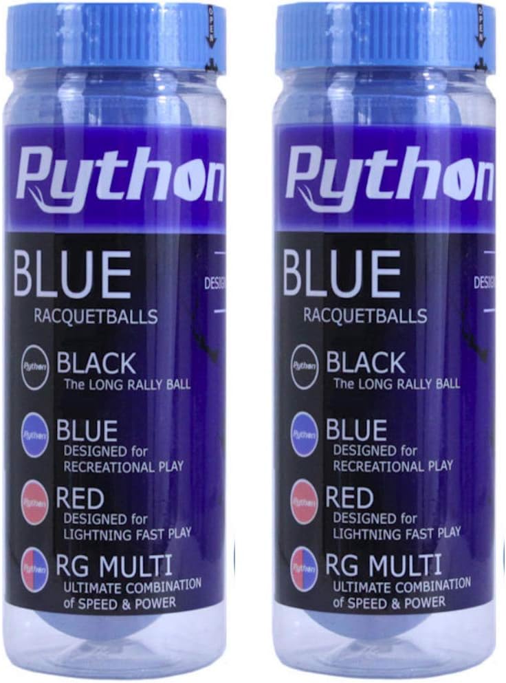 Python 3 Ball Can Blue Racquetballs (Standard Color w/Tournament Quality!)