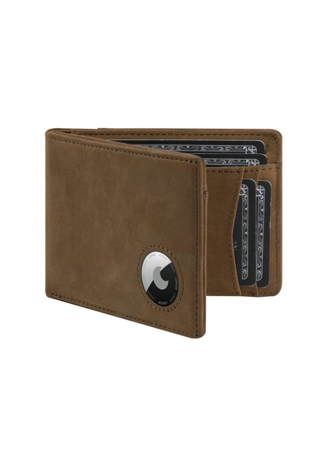 LORZOR LORZOR Mens Bifold Wallet Full Grain Leather AirTag Wallet for Men, RFID Blocking Minimalist Front Pocket Air Tag Wallet, ID Window, up to 12 Cards  - Image 1