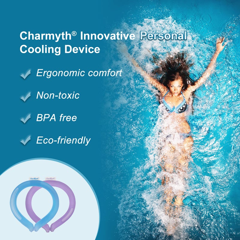 Charmyth Neck Cooling Tube Reusable Ice Cooler Ring Instant Cooling Below 15°C (59°F) Portable Neck Wrap for Summer Outdoor & Indoor Use Heat Relief & Comfort (Blue) - Image 5