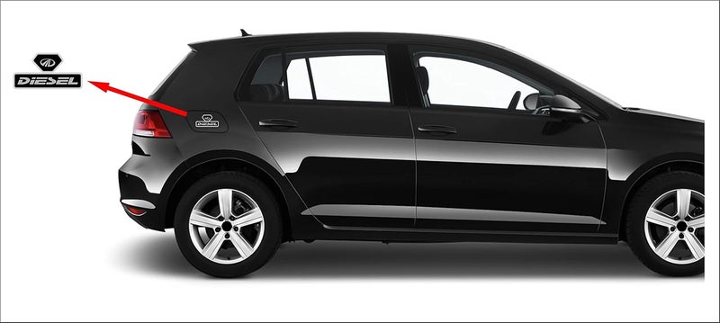 BIG FLAG BFRC 3D Gel Finish Car Fuel Badge - Black - Diesel - Sticker Universal for Specific Brand (FBBDVAR) (MAH1NDRA) - Image 3