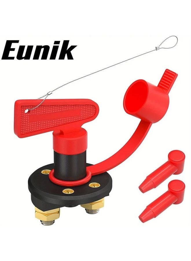 قطعة واحدة مفتاح فصل بطارية 12 فولت 24 فولت مع أغطية أطراف مطاطية معزولة لقطع التيار الكهربائي - Image 2