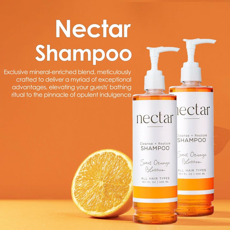 World Amenities Nectar Pump Bottle Hair Shampoo - Orange Blossom Balancing Shampoo with Vitamins and Minerals - Image 3