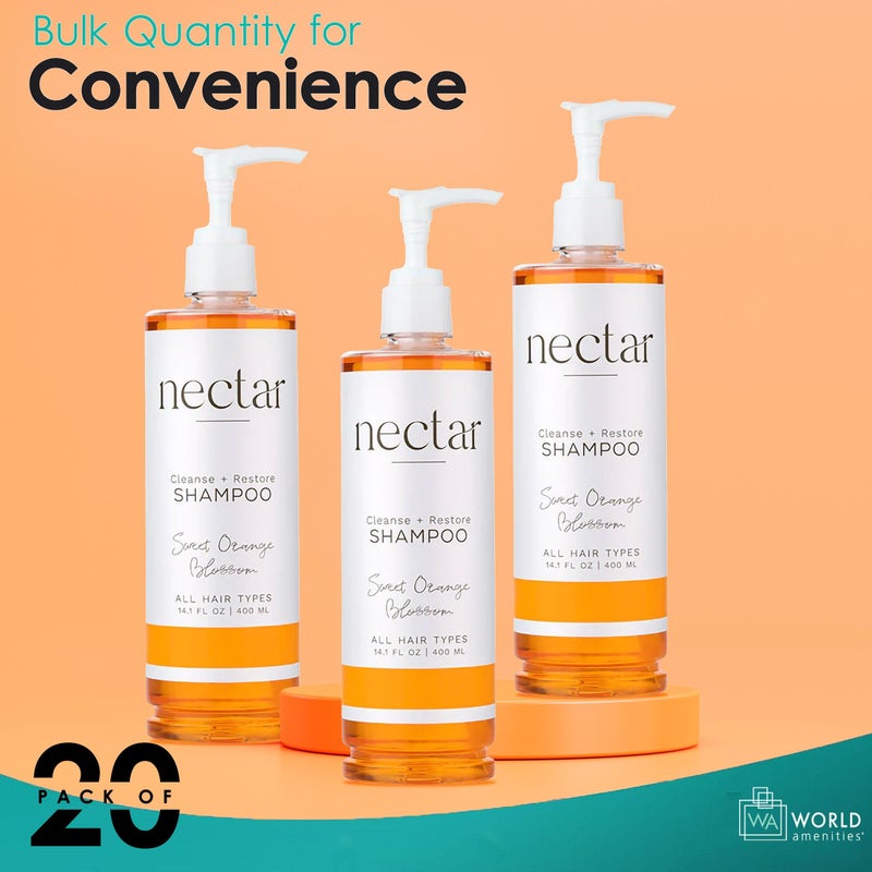 World Amenities Nectar Pump Bottle Hair Shampoo - Orange Blossom Balancing Shampoo with Vitamins and Minerals - Image 5
