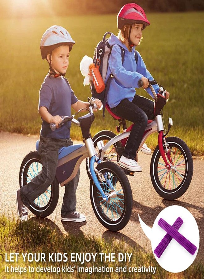 PPXIONG Purple Spoke Skins Covers: 8-21 inch Rims Protector & Decoration for Dirt Bike | Mountain Bike | Bicycle | Wheelchair | Motorcycle - 72 Pcs - Image 4