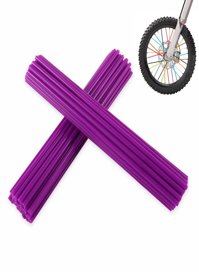 PPXIONG Purple Spoke Skins Covers: 8-21 inch Rims Protector & Decoration for Dirt Bike | Mountain Bike | Bicycle | Wheelchair | Motorcycle - 72 Pcs - Image 1