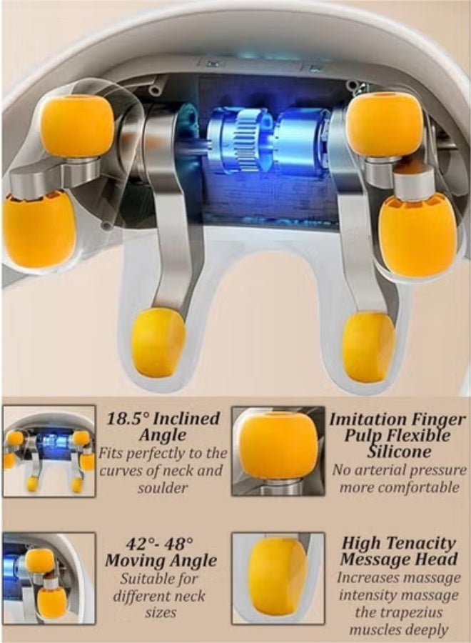 مساج عنق وكتفين صغير بالحرارة - تدليك عنيف وكمادات ساخنة - تصميم عملي بدون استخدام اليدين - Image 4
