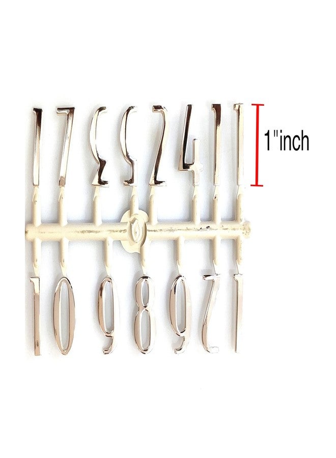 Epoxy Fusion 3D Glossy Numeric Letters For Clock | Acrylic Numbers For Resin Analog Wall Clock | DIY Numbers For Wall Clock (Set Of 3) | Style 4,Silver - Image 3