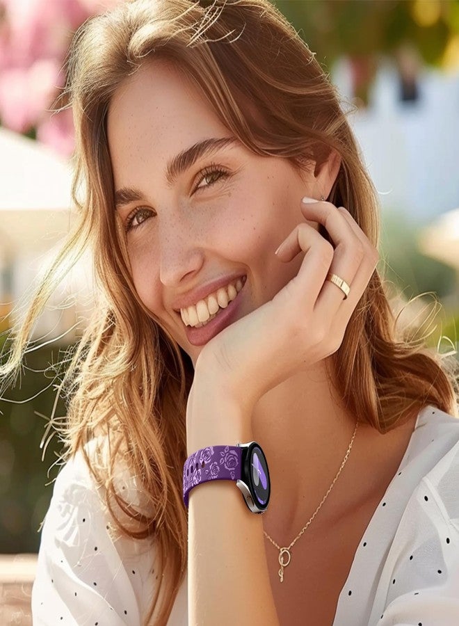 داجين سوار رياضي من السيليكون من DaQin متوافق مع ساعات Galaxy Watch 6 و 7 و 6 و 5 و 4، مقاس 40 مم و 44 مم، و20 مم، متوافق مع ساعات Samsung Galaxy Watch 6 و 4 Classic و Galaxy Watch 5 Pro و Active 2، للرجال والنساء، لون بنفسجي - Image 2