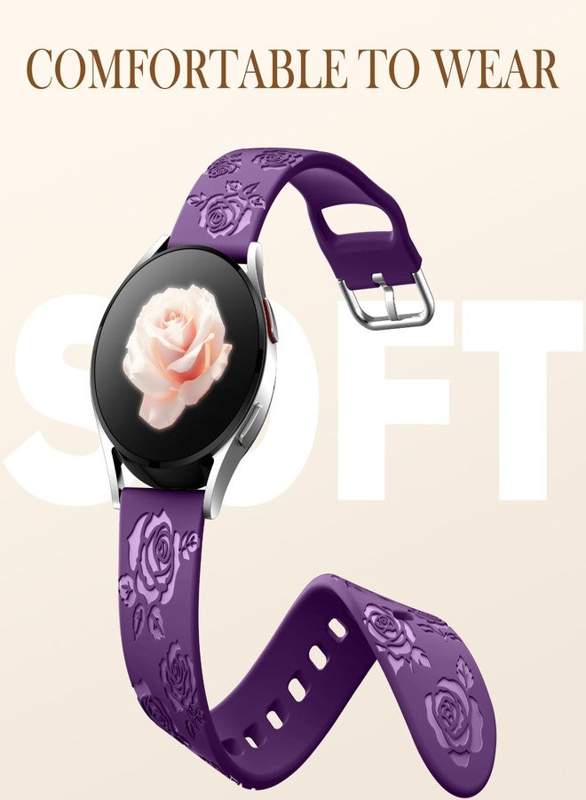 داجين سوار رياضي من السيليكون من DaQin متوافق مع ساعات Galaxy Watch 6 و 7 و 6 و 5 و 4، مقاس 40 مم و 44 مم، و20 مم، متوافق مع ساعات Samsung Galaxy Watch 6 و 4 Classic و Galaxy Watch 5 Pro و Active 2، للرجال والنساء، لون بنفسجي - Image 4