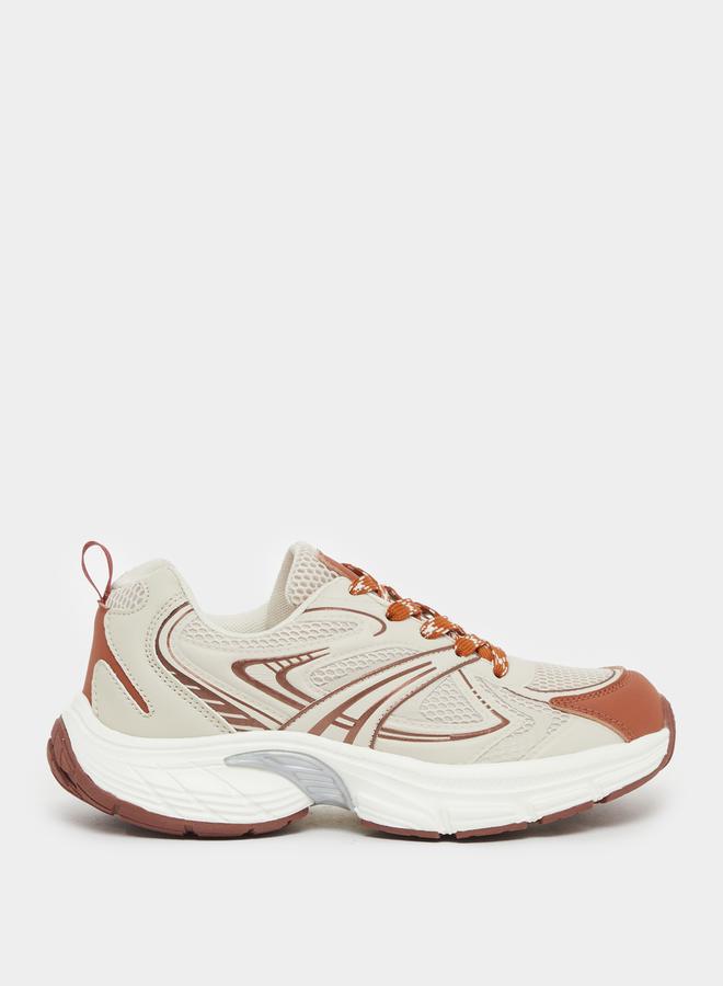 Styli Beige Contrast Toe Sneakers  - Image 2