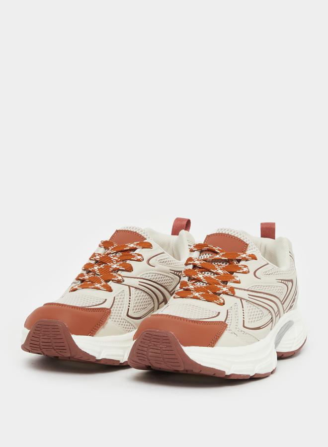 Styli Beige Contrast Toe Sneakers  - Image 3