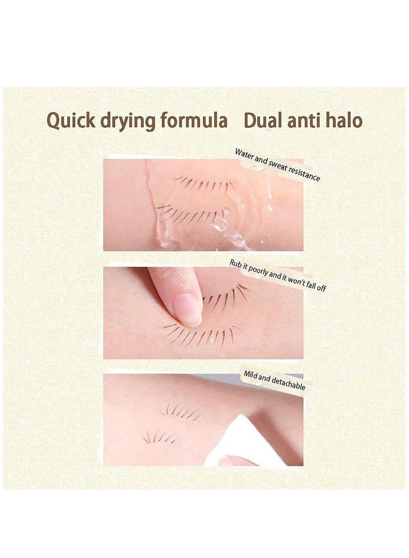 Excefore Double Tip Lower Eyelash Pencil, Waterproof Liquid Eyeliner, Eyelash Pencil Long Lasting Sweat Proof Without Taking Off Makeup, Super Slim Eye Liner (Black+Brown) - Image 4