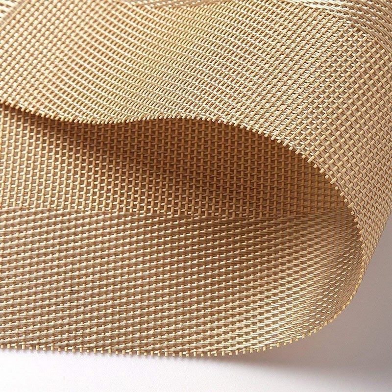 Onlyeasy Onlyesay Durable NonSlip Woven PVC Vinyl Table Runner Washable HeatResistant and StainResistant for Dining Kitchen and Holiday Dcor Golden - Image 4