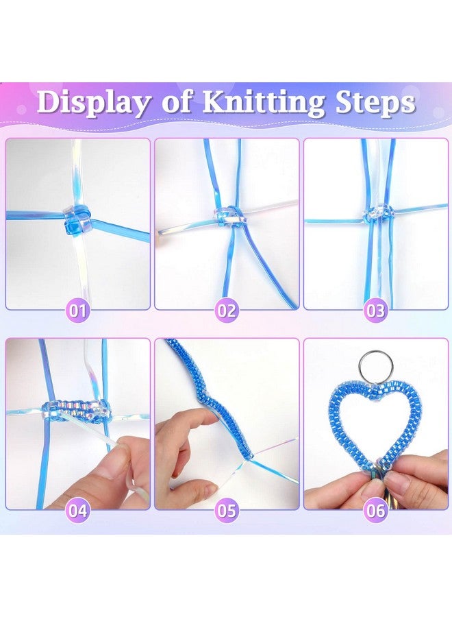 cridoz Lanyard String Kit, Boondoggle String with 25 Rolls Plastic Lacing Cord and 50Pcs Keychain Lanyard Accessories, Gimp String Lanyard Weaving Kit for Keychain Crafts, Bracelet and Lanyards - Image 5