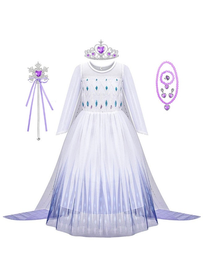 NIBEMINENT Princess Elsa's Frozen style Elsa dress, Elsa's girl dress, and Elsa's white princess dress for children - Image 1