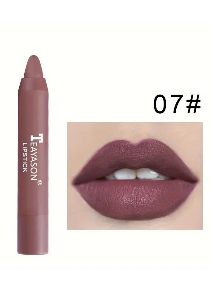 TEAYASON Matte Lipstick Color Rendering Moisturizing Lip Gloss Easy To Color Lip Glaze Rotating Lipstick Pen Valentine's Day Gifts  - Image 1