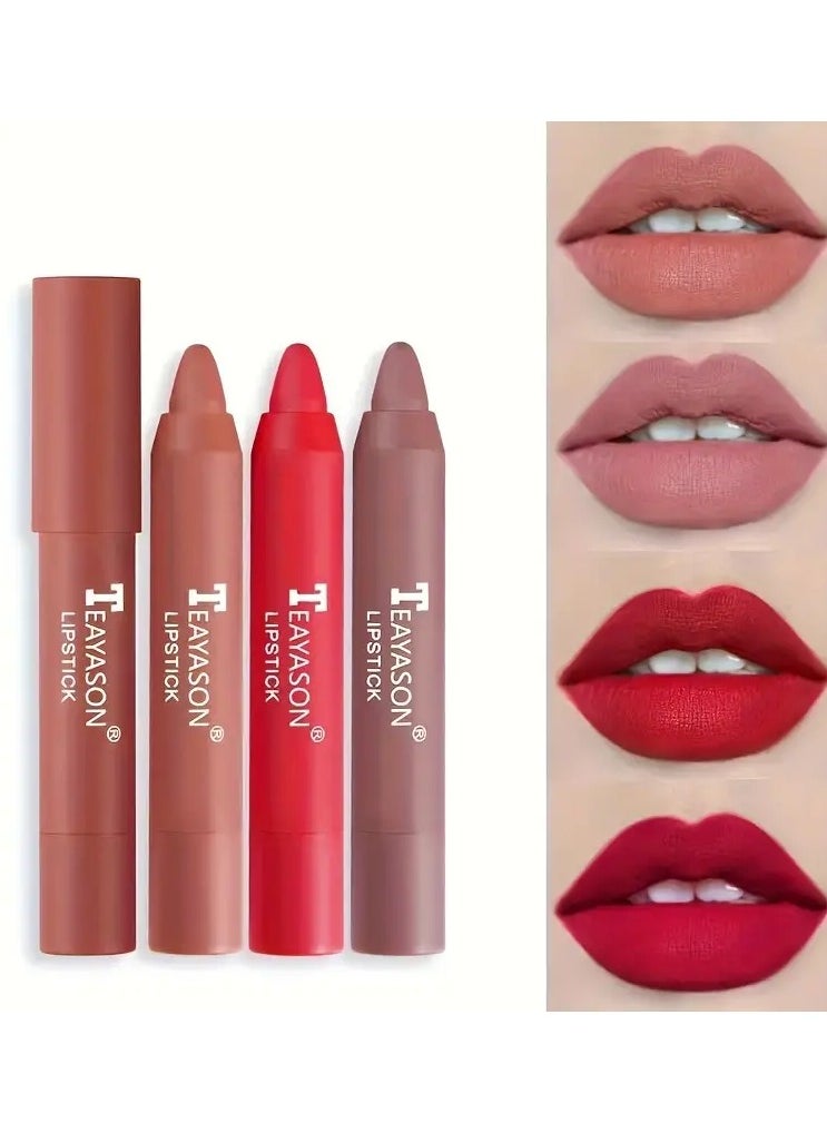TEAYASON Matte Lipstick Color Rendering Moisturizing Lip Gloss Easy To Color Lip Glaze Rotating Lipstick Pen Valentine's Day Gifts  - Image 3