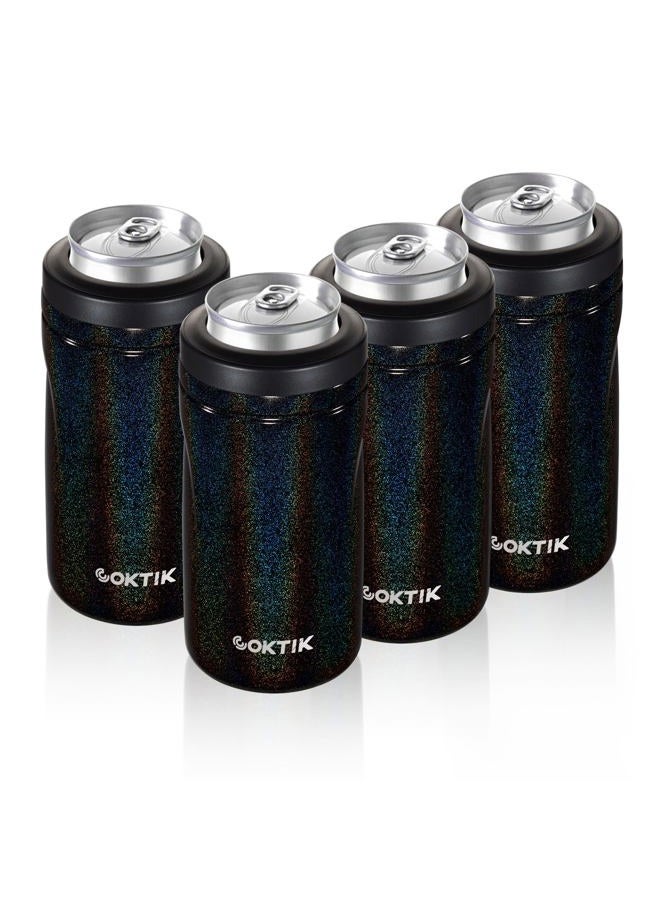 COKTIK 5 in 1 Insulated Can Cooler, 4 Pack Double Wall Slim Can Cooler Set for 12 oz Regular or Slim Cans & Beer Bottle - Image 1