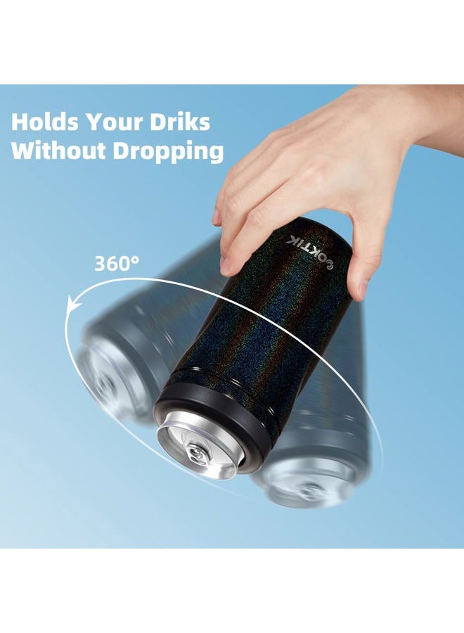 COKTIK 5 in 1 Insulated Can Cooler, 4 Pack Double Wall Slim Can Cooler Set for 12 oz Regular or Slim Cans & Beer Bottle - Image 5