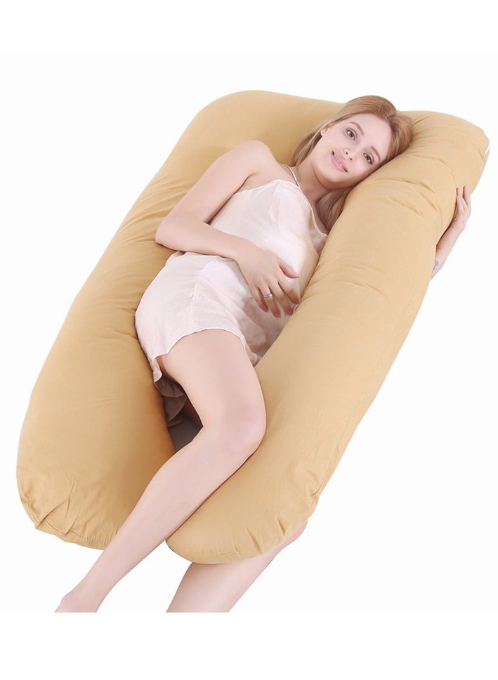 U-shaped cotton maternity pillow waist pillow core multifunctional side sleeping pillow nursing pillow removable and washable U-shaped body support back hip leg abdomen pregnant women must-have pillow pillow Specifications: crystal velvet gray - Image 3