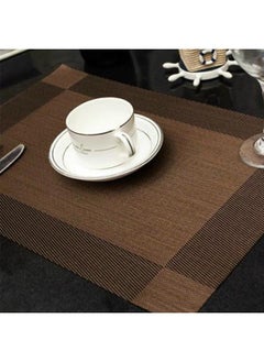 European Style PVC Placemat Diagonal Double Color Non-Slip Heat-Resistant Dining Table Insulation Bowl Plate Mat Western Food Insulation Mat Coaster-Color:Coffee Diagonal# C06FY#-Specifications:It Is Recommended To 300 A Box Multiple Order.