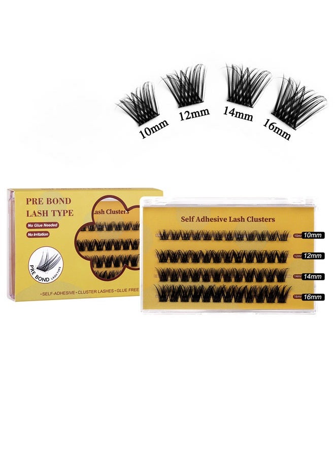 FLYROAD - Self Adhesive Eyelashes Natural Look, No Glue Needed Lash Clusters with Eyelash Clusters Tweezer, 48 Pcs Reusable Lashes Self Adhesive for Beginners, DIY Lash Extensions for Home Use - Image 1