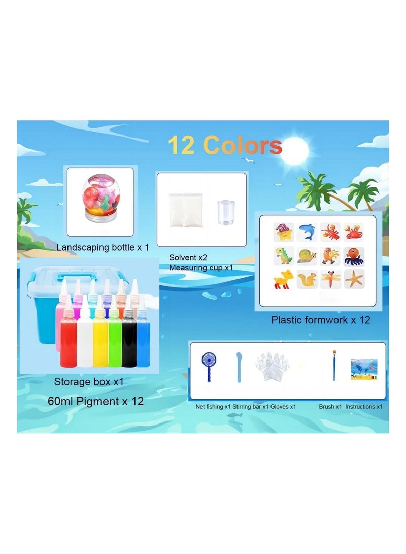 دوبكارت مجموعة ألعاب خرز قزم الماء السحري: مجموعة خرز حيوانات مائية مبتكرة ثلاثية الأبعاد في صندوق من أجل متعة DIY. مثالية للأطفال بعمر 3 سنوات فما فوق للمشاركة في أنشطة المخلوقات والحرف اليدوية. - Image 3