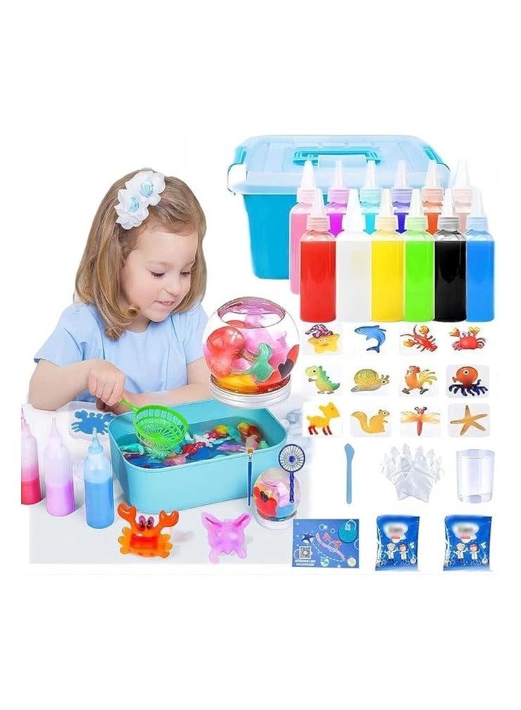 دوبكارت مجموعة ألعاب خرز قزم الماء السحري: مجموعة خرز حيوانات مائية مبتكرة ثلاثية الأبعاد في صندوق من أجل متعة DIY. مثالية للأطفال بعمر 3 سنوات فما فوق للمشاركة في أنشطة المخلوقات والحرف اليدوية. - Image 1