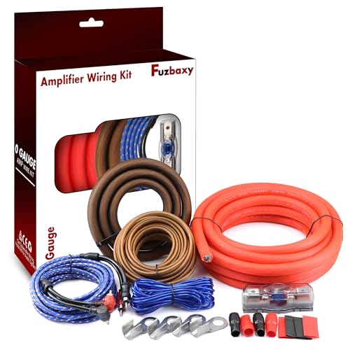 Fuzbaxy 0 Gauge Complete Car Audio Amplifier Wiring Kit,3000W Power Cable with Fuse & RCA for Subwoofer, Speaker Installation (17ft Cables,CCA Ground Wire) - Image 1