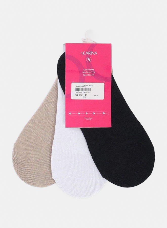 Carina Invisible Cotton Socks - 3 Pairs - Image 2