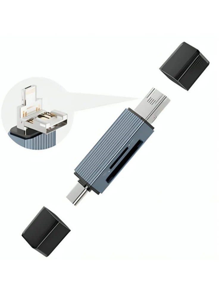 بافين قارئ بطاقات متعدد الوظائف 3 في 1 من النوع C إلى USB 3.0 + موصل iPhone مع فتحة قارئ بطاقة SD وبطاقة TF لأجهزة iPhone والكمبيوتر اللوحي والأجهزة المحمولة - Image 2