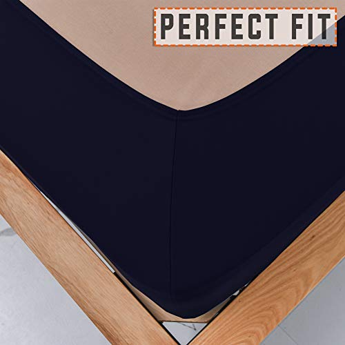 Twin Six Premium Box Spring Cover Update Bed Skirt Wrap Around Cover, Mattress Cover (Navy Blue, Twin/Twin XL) - Image 5