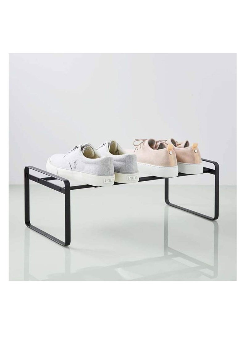 INDIAN DECOR INDIAN DECOR 28498 Small Shoe Rack Storage Mini Shoe Bench Entry Stool Bench Bed End Stool Shelf Shoes Storage Slipers Organizer Hallway Entryway Under The Bed Stool Bedroom Color Black  - Image 1