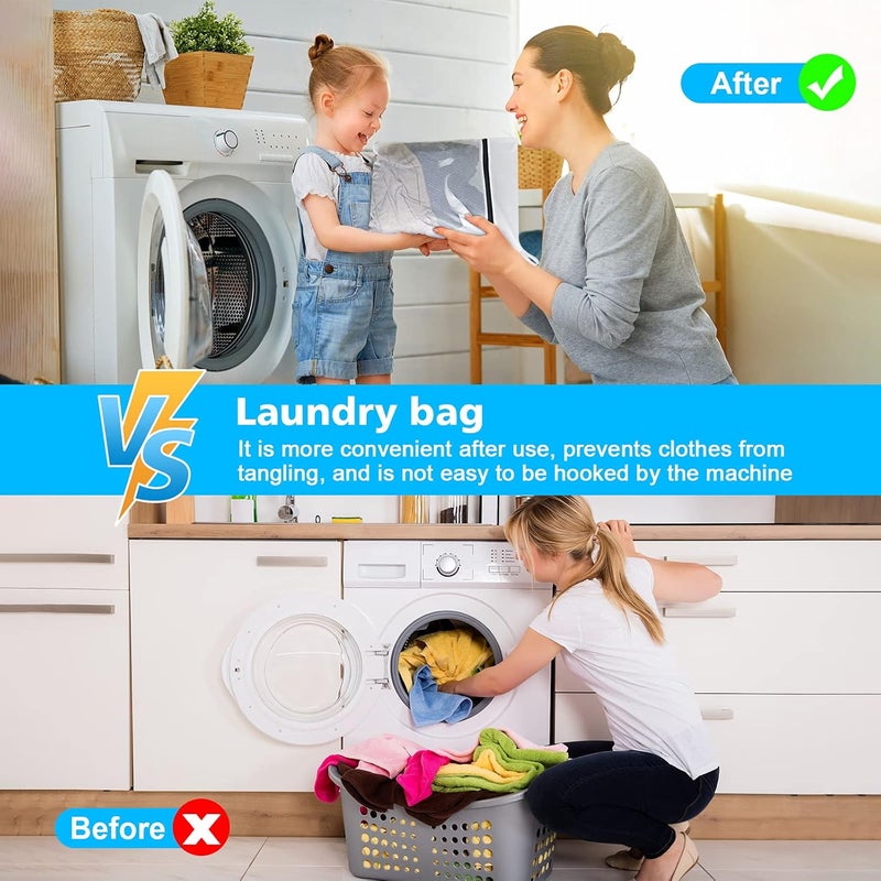 TUTUDOW TUTUDOW Set Of 3 Durable Mesh Laundry Bags For DelicatesHave Hanger Loops 3 Medium 16 X 12 Inches white - Image 3