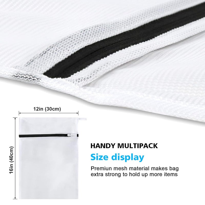 TUTUDOW TUTUDOW Set Of 3 Durable Mesh Laundry Bags For DelicatesHave Hanger Loops 3 Medium 16 X 12 Inches white - Image 5