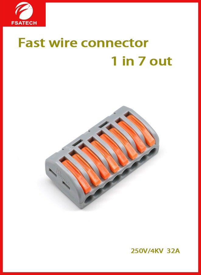 FSATECH 10 قطع من الأسلاك القابلة للتوصيل بدون لحام مقسم الأسلاك محطة سريعة 1 في 7 خارج أحادية اللون - Image 1