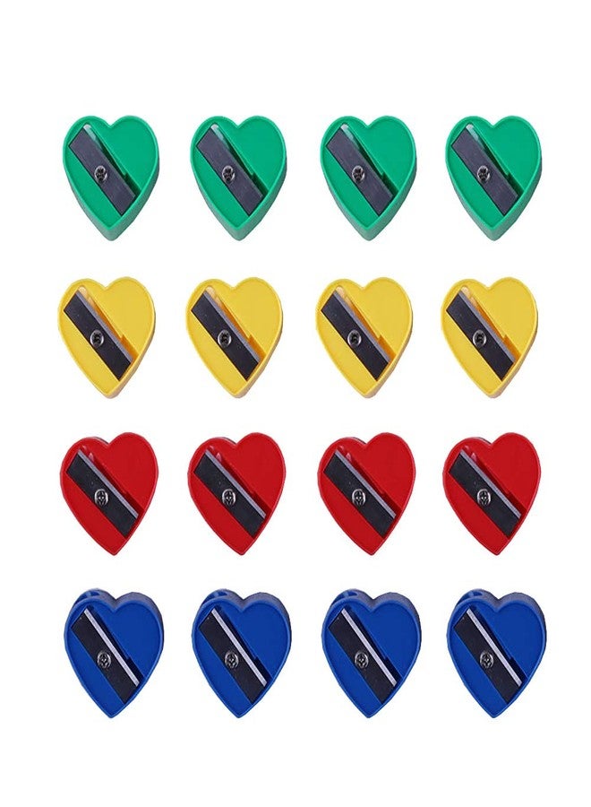 ccHuDE 50 Pcs Mini Colorful Heart Pencil Sharpeners Manual Handheld Pencil Sharpeners for Kids - Image 1