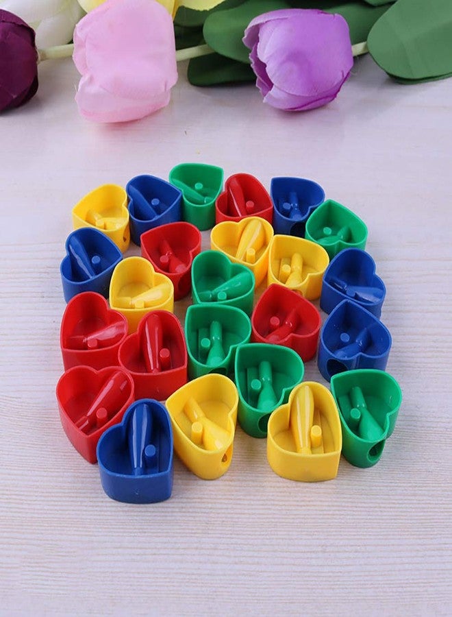 ccHuDE 50 Pcs Mini Colorful Heart Pencil Sharpeners Manual Handheld Pencil Sharpeners for Kids - Image 3