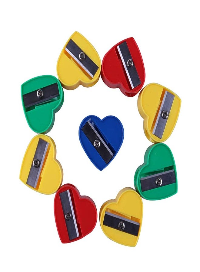 ccHuDE 50 Pcs Mini Colorful Heart Pencil Sharpeners Manual Handheld Pencil Sharpeners for Kids - Image 5