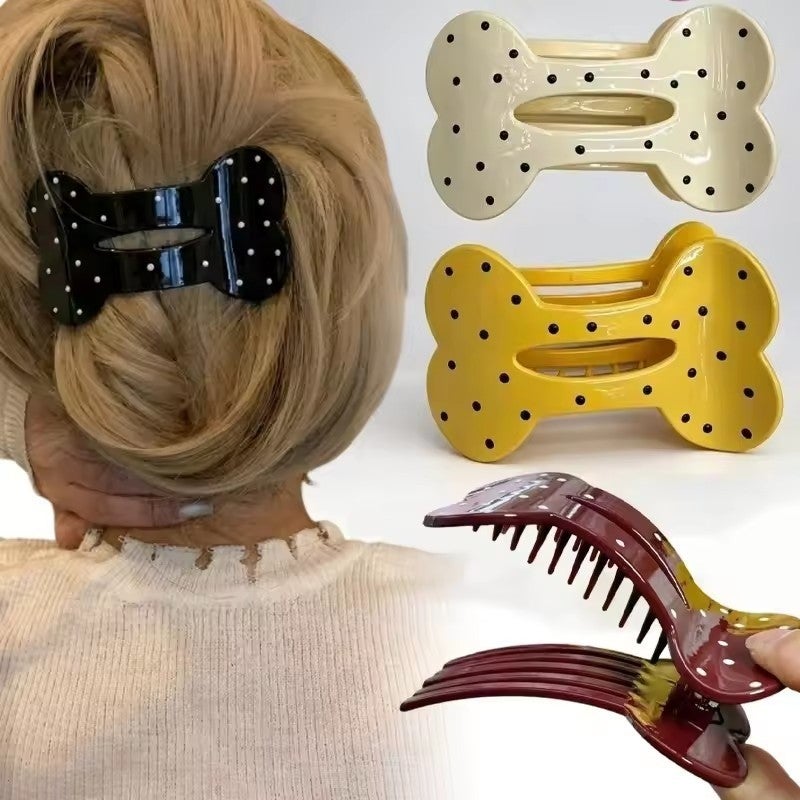 Y2K Polka Dot Hair Clips - Non-slip Hair Claws Barrettes - Sweet Girls Hair Accessories - Women Ponytail Holder - Fashion Headwear Decoration - Image 2