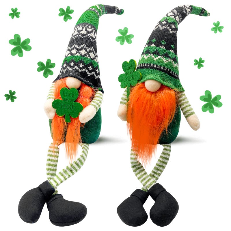 Teeker St Patricks Day Decorations - St Patricks Day Decor - Leprechaun Doll, St Patricks Day Gnomes Decorations for Home - St. Patricks Day Table Centerpiece - Irish Gifts - Image 1