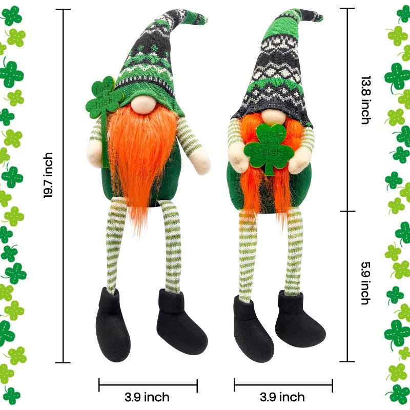 Teeker St Patricks Day Decorations - St Patricks Day Decor - Leprechaun Doll, St Patricks Day Gnomes Decorations for Home - St. Patricks Day Table Centerpiece - Irish Gifts - Image 2